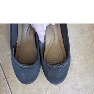 Gray-black ballet rain flats - Crocs